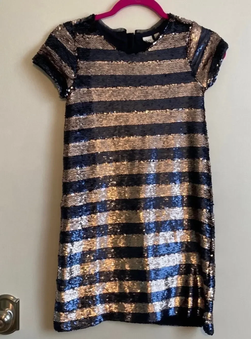 Gap girls xs 5t sequin mini dress striped glam girl